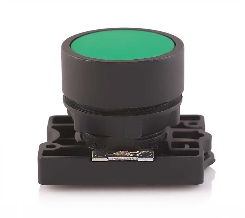 Push Button Black Green